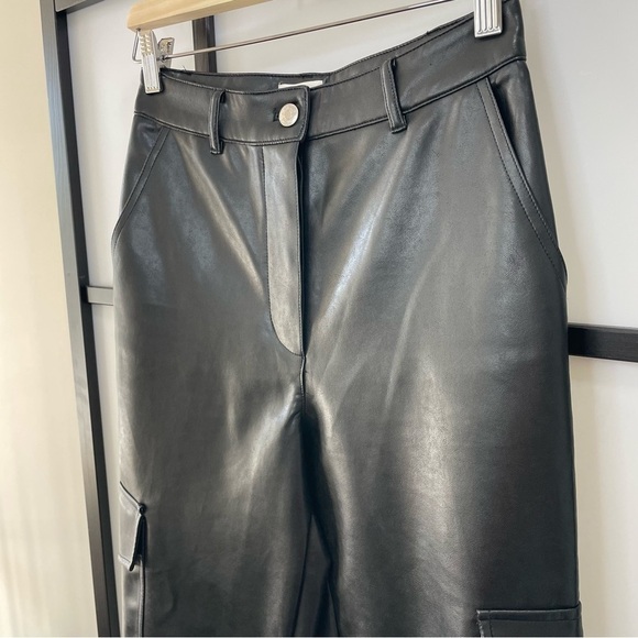 [2] Aritzia Wilfred Faux Leather Cargo Pocket Jogger Cinched Ankle - Picture 4 of 14